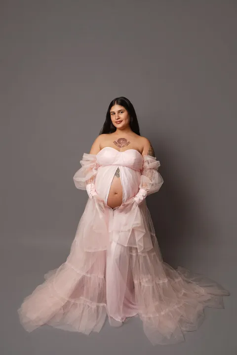 Pale pink tulle robe