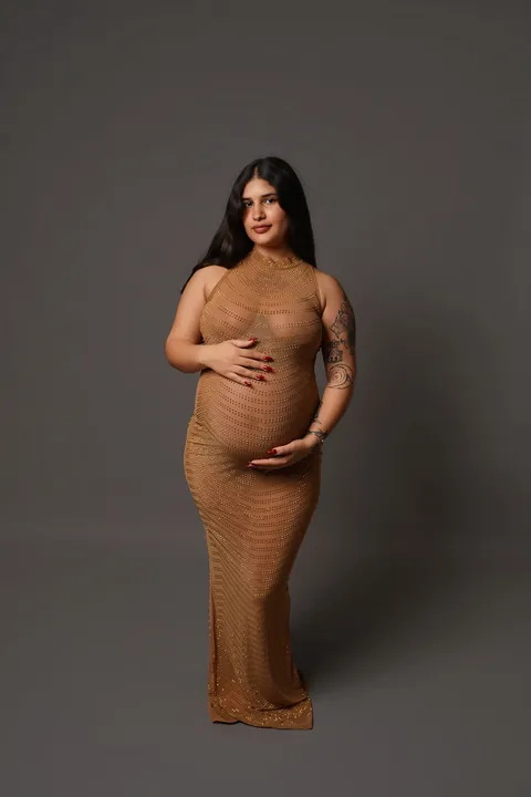 Caramel fitted gown